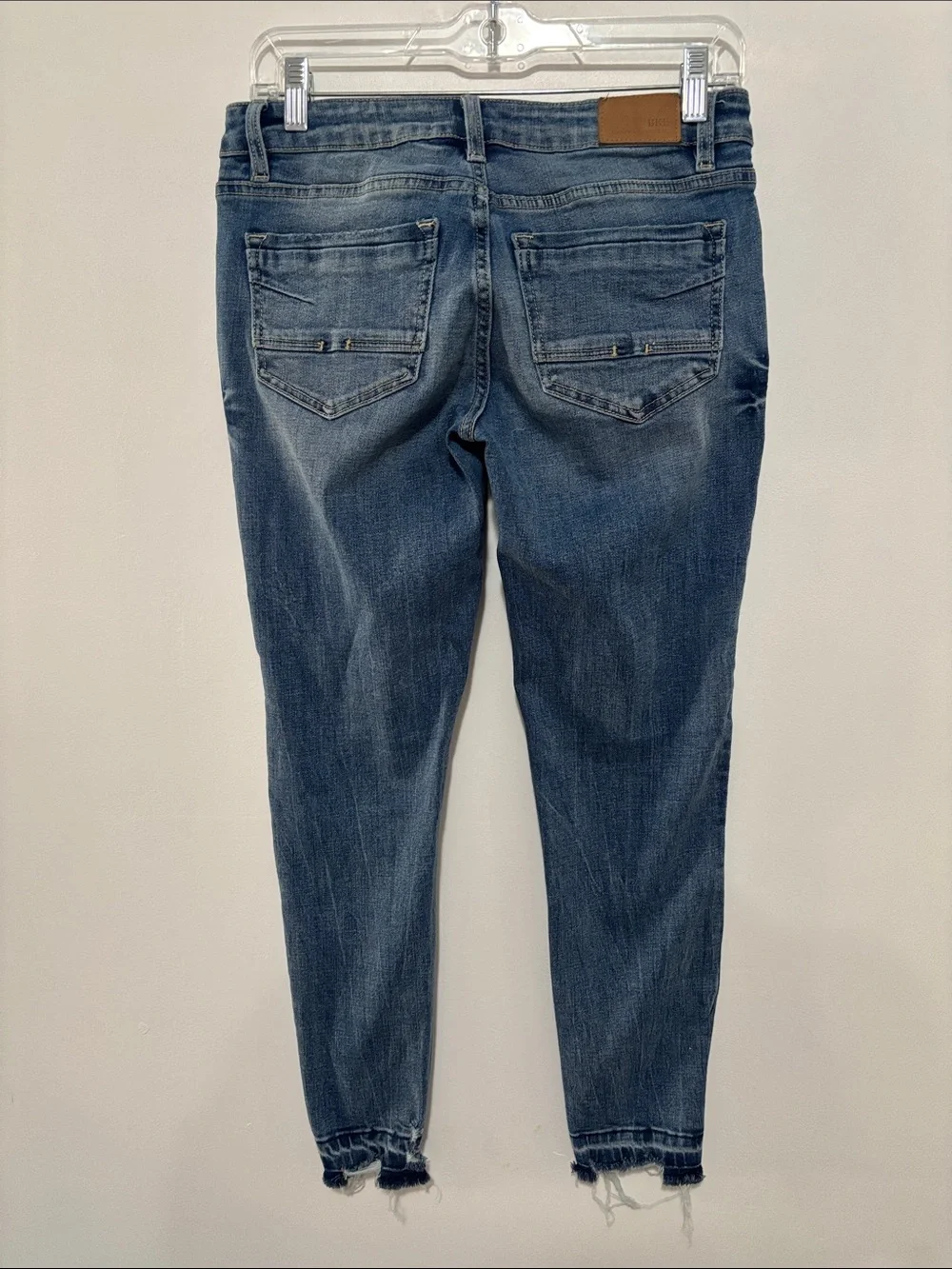 BKE Stella Low Rise Ankle Skinny Jeans Raw Frayed Hem Size 27x27